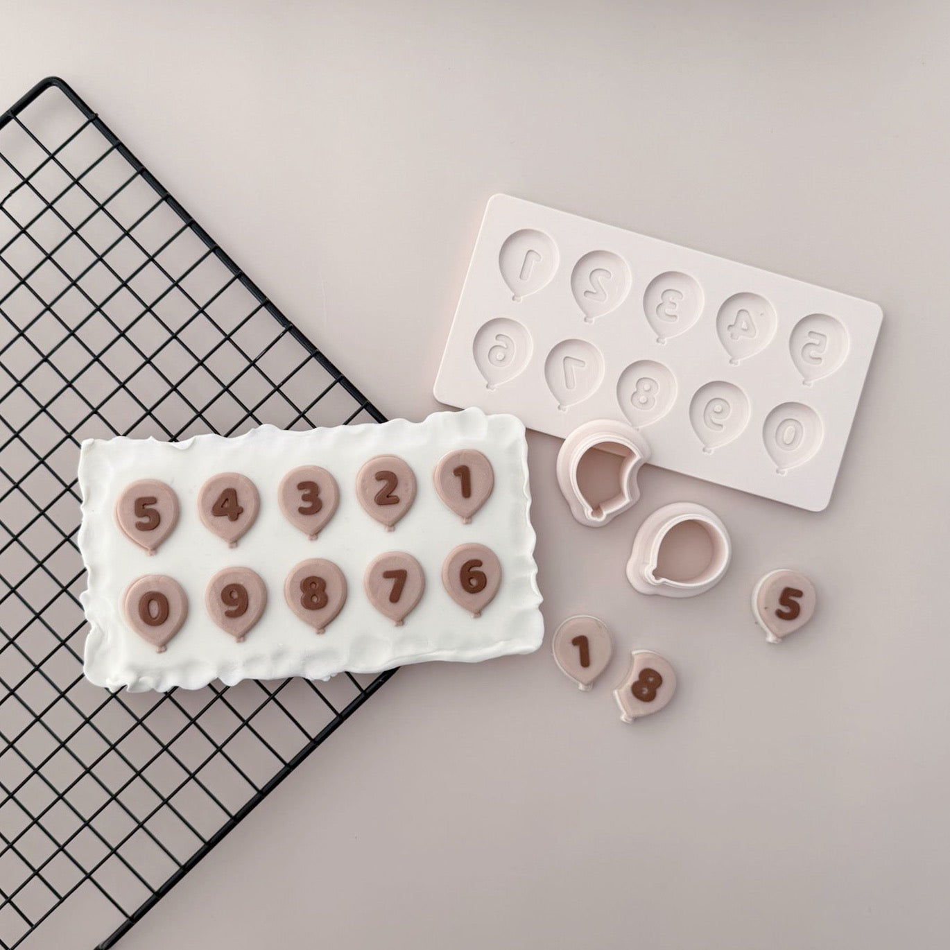 Zahlenpalette in Ballonform